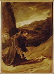 Szent Ferenc imádja a feszületet (festmény, vászon)