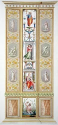 Panel a vatikáni Raphael-loggiáról, a „Delle Loggie di Rafaele nel Vaticano”-ból, Giovanni Volpato (1735-1803) metszetével