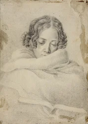 Bettine von Arnim író portréja 1785-1859, szül. Brentano, 1809 körül.