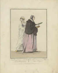 Anya és lánya úton a templomba Egy polgár felesége és lánya; templomba járás / Une Femme bourgeoise & sa Fille, allant à l