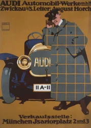 AUDI autógyárak m. B. H. Zwickau i. S. Fej: August Horch