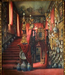 Alexandre von Stieglitz báró (1814-1884) házának lépcsője Szentpéterváron (Oroszország). Luigi Premazzi (1814-1891) alkotása, akvarell, papír, 1870 körül. Olasz művészet