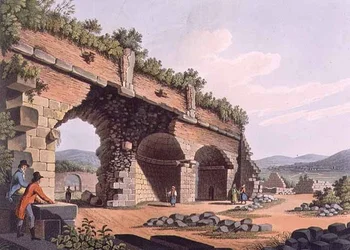 Az efezusi Diana-templom nagygalériájának egy része, 42. tábla a "Views in the Ottoman Dominions" című kiadványból (R. Bowyer).