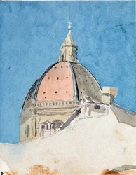 Santa Maria del Fiore templom kupolája, Firenze (akvarell