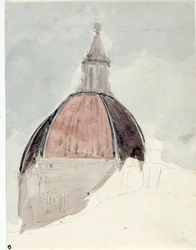Santa Maria del Fiore templom kupolája, Firenze (akvarell