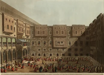 Mameluk gyakorlatok a Murád bég palota terén, 1802