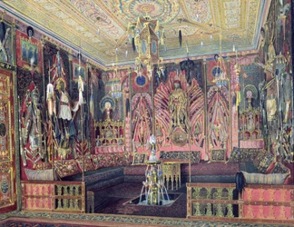 Az arab terem a cárszkoje-szelói Katalin-palotában, 1850 körül (wc és fehér szín, papír)