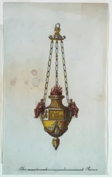 Rajz, oltárlámpa, 1800-1825
