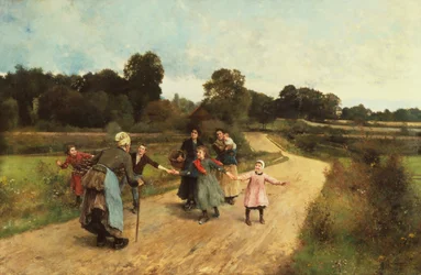 Találkozás a nagymamával, 1900 körül (olaj, vászon)