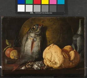 Csendélet hallal, kenyérrel és vízforralóval, 1772 körül