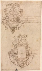 Tervezés dekoratív zsanérokhoz recto, 1500-as évek közepe.
