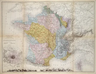 Franciaország térképe, kb. 1830-40