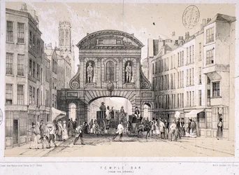 Temple Bar, London, 1845