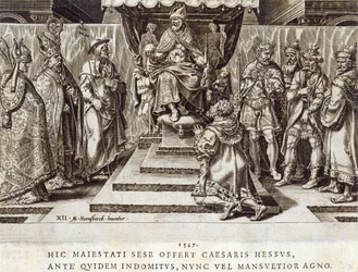 Fülöp, Hesen földgrófjának beadványa 1547-ben, 12. tábla „V. Károly császár katonai eredményeiről”, vésette Dirk Volkertsz Coornhert (1522-90), 1555 (metszet és rézkarc)