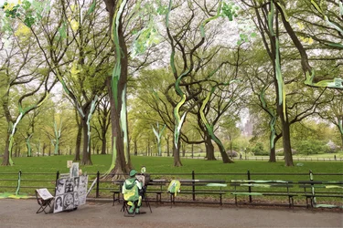 Central Park, 2019 (akril festék archív pigmentnyomaton)