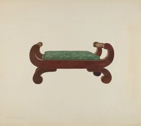 Lábzsámoly - mahagóni lószőrborítással, c. 1939.