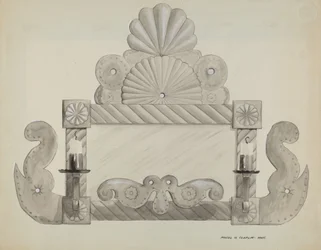 Ón tükörkeret 2 gyertyatartóval, c. 1937.