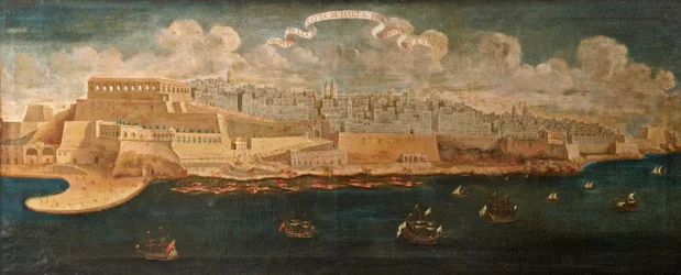 Málta város látképe keletről, 1680