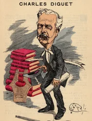 A The Men of Today, 393. szám borítója, Manuel Luque (1854-1919) illusztrációja: Literature, Lyre - Diget Charles (1836-1909)