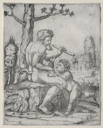 Faun és gyermek c. 1509.
