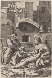 A Szent Család az ifjú Keresztelő Szent Jánossal (A hosszú combú Madonna)