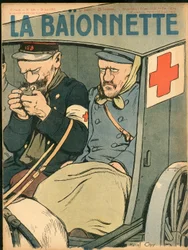 A „La Baionnette” címlapja, színekben szatirikus
