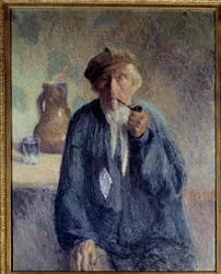 Pipázó öreg paraszt portréja Marcel Couchaux festménye (1877-1939) XX. századi nap. 0,92x0,73 m Rouen, Musee des Beaux Arts Figyelem! Ennek a műnek a felhasználása harmadik féltől kérhető engedélyezési kérelmet vagy további díjakat vonhat maga után