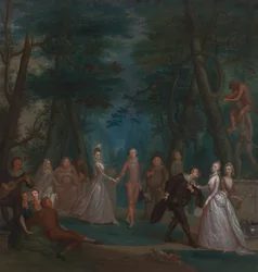 Jelenet egy parkban, a Commedia dell