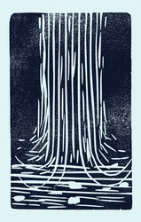 Vízesés, 2014 (linóleum, papír)
