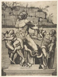 Laocoönt és fiait kígyók támadják meg, kb. 1515-27.