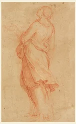 Rajz, Fiatal nő (Szent Mária Magdolna a kereszt alatt), 1550-75