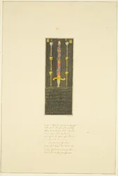 Korábban a St Mary Redcliffe északi fala mellett elhelyezett tábla Sir Robert Yeomans plébániának (Robert Yeamans) adott ajándékának emlékére (ceruza és akvarell papíron)