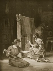 Babiloni szövőszék, illusztráció Hutchinson "History of the Nations" című művéből (lithó)