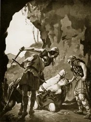 II. Konstantin, akit a dánok megöltek, Kr. u. 881, illusztráció a "Hutchinson