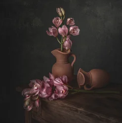 Hangulatos rózsaszín orchidea csendélet