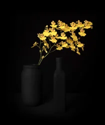 Sárga orchidea csendélet