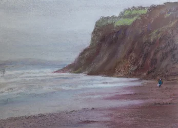 Cliffs at Shaldon S/Devon, 2020 (pasztell)