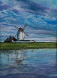 Szélmalom..Hollandia, 2020 (pasztell)