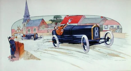 Egy Peugeot versenyautó az 1911-es Grand Prix de France-on