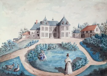 Honore de Balzac (1799-1850) Le Lys dans la Vallee című művének ábrázolása (wc, papír)
