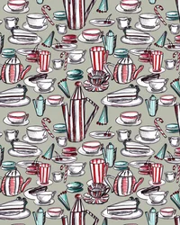 Candy Stripe Tea Party, 2020 ( akvarell, toll, papír)