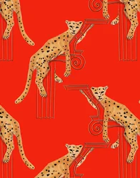 Lounging Leopards Close Up, 2020 (akvarell és toll, papír)