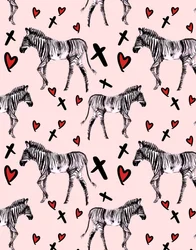 Zebra Love, rózsaszín, 2020 (akvarell, papír)