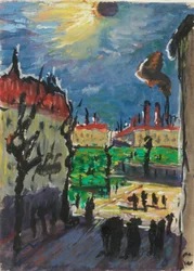 Napfogyatkozás, 1930 körül (gouache és tus, papír)