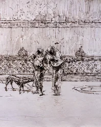 Arab zenészek egy mór király előtt, 1870-71 körül