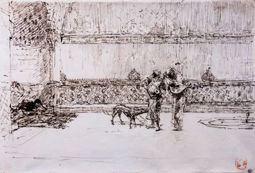 Arab zenészek egy mór király előtt, 1870-71 körül