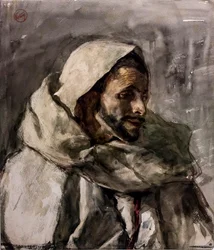 Férfi mellportré, háromnegyed jobbról, 1870 körül (akvarell és grafitceruza, papír)