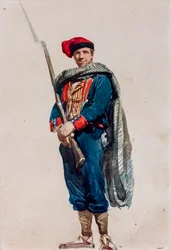 Katalán önkéntes az afrikai háborúban, 1860 körül (akvarell, papír)