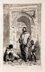 Marokkói család, 1862 körül (metszet, papír)