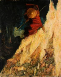 A Valkűr. Wotan a sziklába üti a lándzsát, c. 1895.